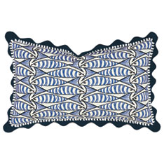 BOQUERONES SCALLOPED DECORATIVE PILLOW IN SAPPHIRE