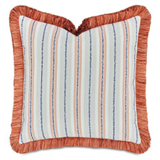 WELLERMAN STRIPED DECORATIVE PILLOW IN CORAL