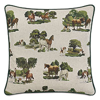 Equestrian Nature Canvas Decorative Pillow