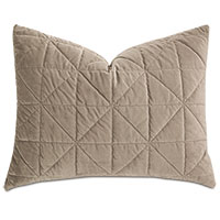 Nova Quilted Velvet Standard Sham in Fawn