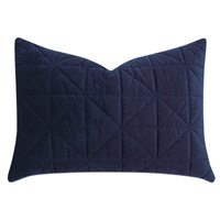 Nova Quilted Velvet Standard Sham in Indigo