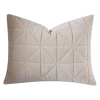 Nova Quilted Velvet Standard Sham in Ivory