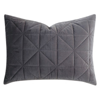 Nova Quilted Velvet Standard Sham in Slate