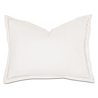 Tessa Satin Stitch Standard Sham in Ivory/White