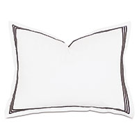 Tessa Satin Stitch Standard Sham in White/Black