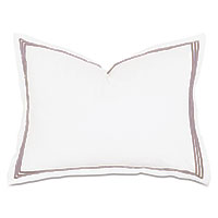 Tessa Satin Stitch Standard Sham in White/Sable