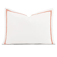 Enzo Satin Stitch Standard Sham in Coral