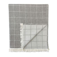 Savile Windowpane Throw In Gray