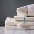 Linea Sheet Set In Ivory & Azure