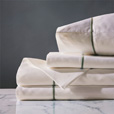 Linea Sheet Set In Ivory & Oliva