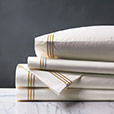 Tessa Satin Stitch Sheet Set in Ivory/Antique