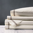 Enzo Ivory/Brown Sheet Set