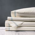 Enzo Ivory/Lake Sheet Set