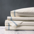 Enzo Ivory/Ocean Sheet Set