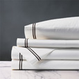 Enzo Satin Stitch Sheet Set in Black