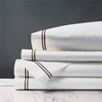 Enzo White/Brown Sheet Set