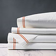 Enzo Satin Stitch Sheet Set in Coral