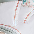 Enzo Satin Stitch Sheet Set in Coral