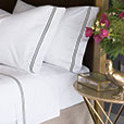 Enzo Satin Stitch Sheet Set in Dove