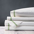 Enzo Satin Stitch Sheet Set in Emerald