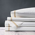 Enzo Satin Stitch Sheet Set in Gold