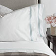 Enzo Satin Stitch Sheet Set in Lake