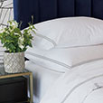 Enzo Satin Stitch Sheet Set in Silver