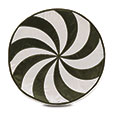 Tenenbaum Swirl Tambourine Decorative Pillow in Olive