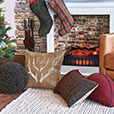 Lodge Plaid Antlers Decorative Pillow