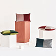 Uma Colorblock Decorative Pillow in Scarlet