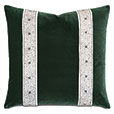 Uma Beaded Border Decorative Pillow In Emerald