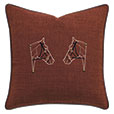 EQUESTRIAN EMBROIDERED DECORATIVE PILLOW