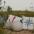 WICKING COMPASS DECORATIVE PILLOW