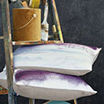 PALETTE HAND PAINTED DECORATIVE PILLOW IN PLUM