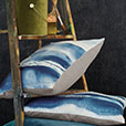 PALETTE HAND PAINTED DECORATIVE PILLOW IN STONE BLUE