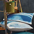 PALETTE HAND PAINTED DECORATIVE PILLOW IN AQUA