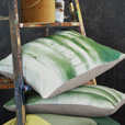 PALETTE HAND PAINTED DECORATIVE PILLOW IN FERN