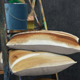 PALETTE HAND PAINTED DECORATIVE PILLOW IN RUST
