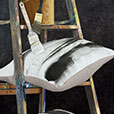 PALETTE HAND PAINTED DECORATIVE PILLOW IN CHARCOAL