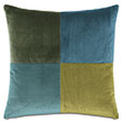 UMA COLORBLOCK DECORATIVE PILLOW IN DARK CYAN