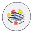MEDITERRANEAN SARDINES DECORATIVE PILLOW
