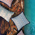 BOQUERONES SCALLOPED DECORATIVE PILLOW IN PAPAYA