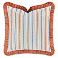 WELLERMAN STRIPED DECORATIVE PILLOW IN CORAL