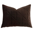 Nova Quilted Velvet Standard Sham in Cocoa