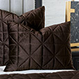 Nova Quilted Velvet Standard Sham in Cocoa