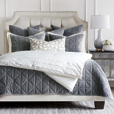 Nova Quilted Velvet Standard Sham in Heather