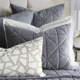 Nova Quilted Velvet Standard Sham in Heather