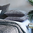 Nova Quilted Velvet Standard Sham in Heather