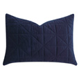 Nova Quilted Velvet Standard Sham in Indigo