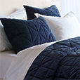 Nova Quilted Velvet Standard Sham in Indigo